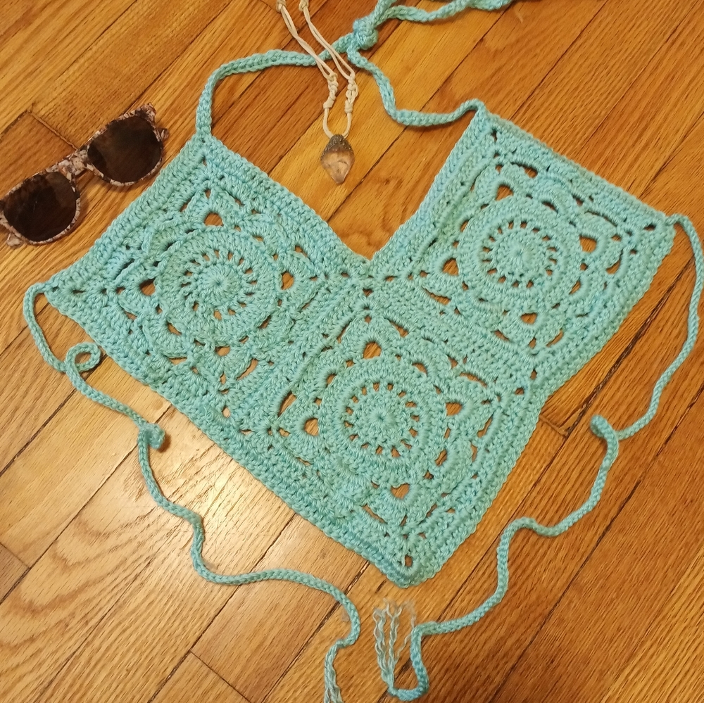 Crochet festival halter, handmade